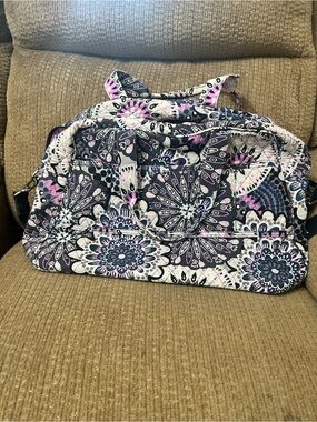 Vera Bradley Quilted Travel Bag in Navy, White & Pink